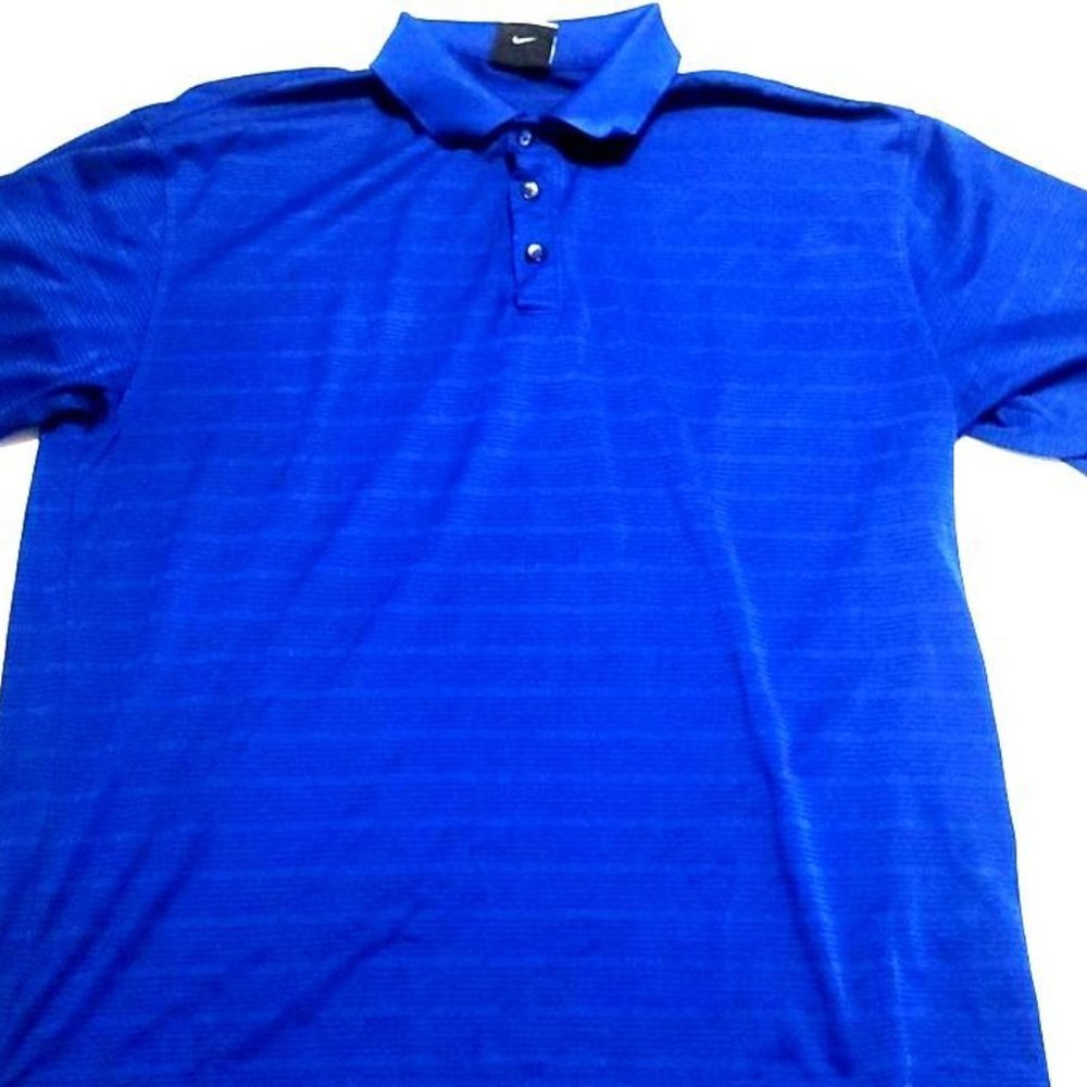Nike Golf Dri Fit Size Large Blue Short Sleeve Lightweight Polo